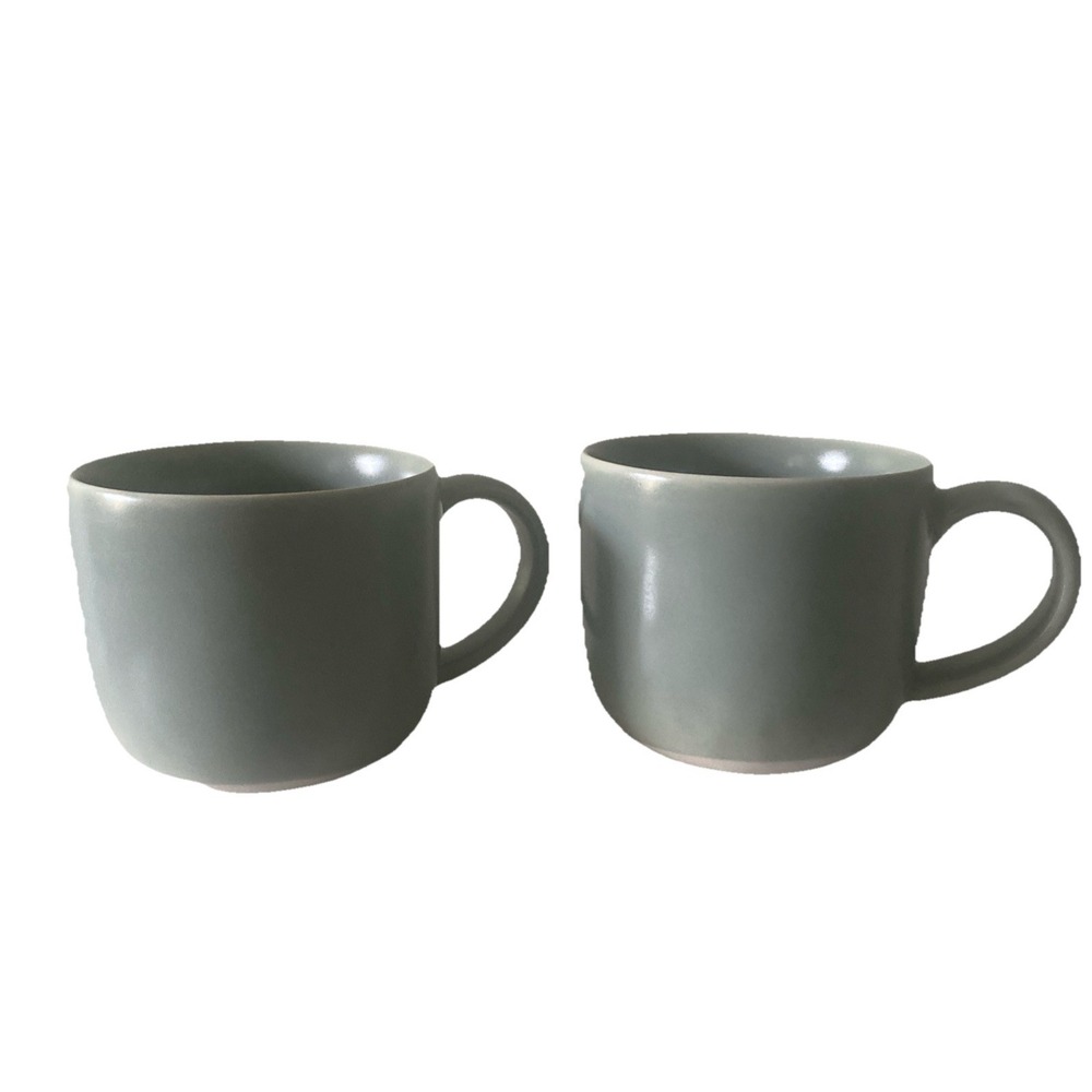 Fable Stoneware Tableware 16 Ounce Mugs Sage Green Set of 2